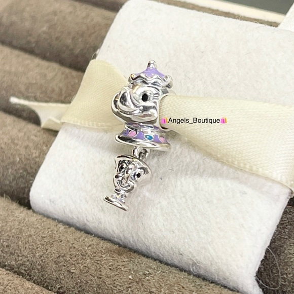 New Pandora Disney Beauty and the Beast Mrs. Potts and Chip Dangle Charm - Picture 5 of 9